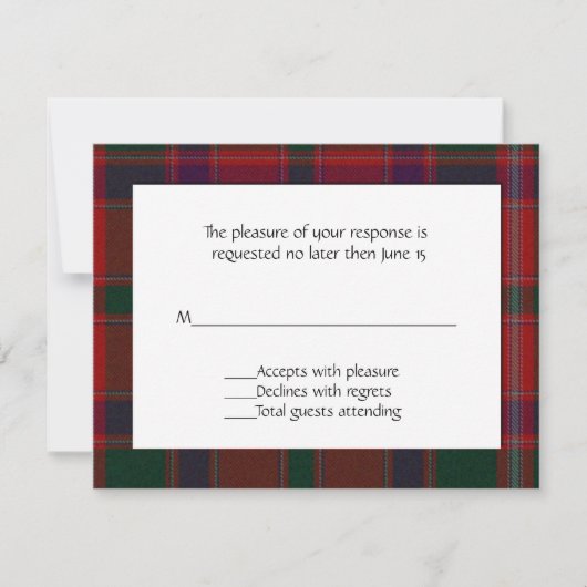 Stewart Plaid Carte RSVP (Devant)