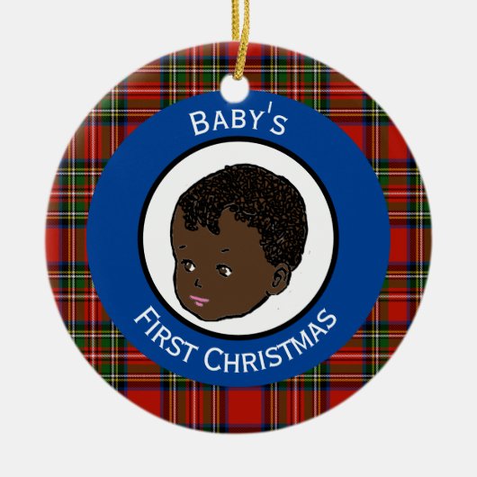 Stewart Pset Black Baby's eerste Kerstmis Keramisch Ornament (Voorkant)