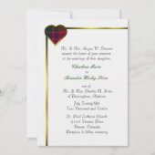 Stewart Red Plaid Heart Faire-part de mariage (Devant)