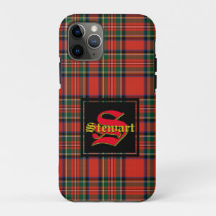 Stewart Royal Tartan Plaid Personaliseer Monogram iPhone 11 Pro Hoesje