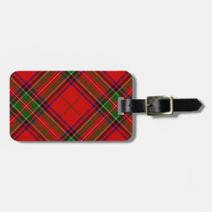 Stewart/Stuart tartan roodgroene pleister Bagagelabel
