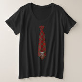 Stewart Tartan Necktie T-Shirt Femmes Plus (Design devant)