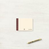 Stewart Tartan & Scottish Thistle Personalized Post-it® Notes (Op bureau)