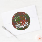 Stewart Tartan Skull Ronde Sticker (Envelop)