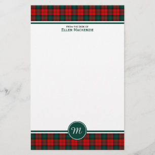 Stewart van Atholl Clan Tartan Monogram Briefpapier