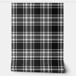 Stewart Zwart-wit Tartan Plaid Schotse Clan Behang