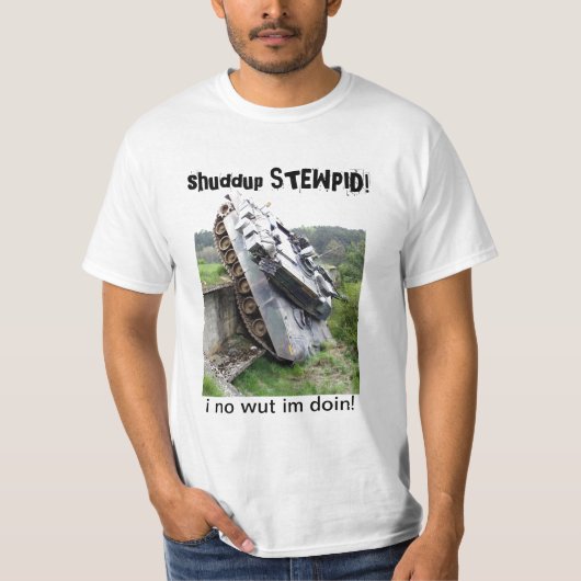 STEWPID. Legertang Tee Shirt (Voorkant)