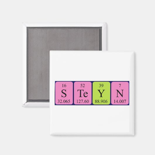 Steyn periodieke lijstnaam magnet magneet (Voorkant / Achterkant)