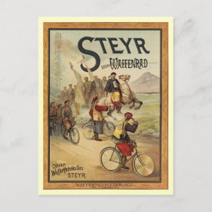 Steyr Waffenrad Military Bike, circa 1900 Briefkaart