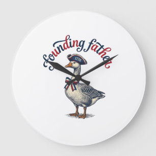 Stichtend Vader Goose Vintage Patriottisch T-Shirt Grote Klok