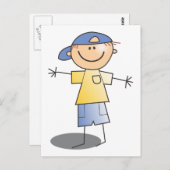 Stick Boy ~ Blue Ball Pet Briefkaart (Voorkant / Achterkant)