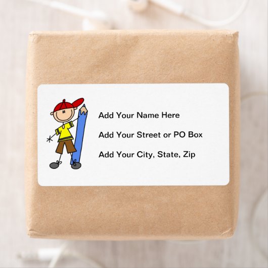 Stick Boy met potlood Etiket (Insitu)