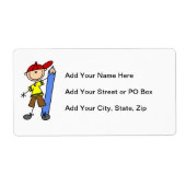 Stick Boy met potlood Etiket (Voorkant)
