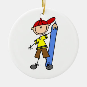 Stick Boy met potlood Keramisch Ornament