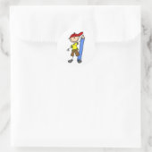 Stick Boy met potlood Ronde Sticker (Tas)
