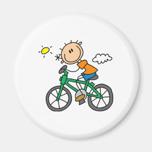 Stick Boy Riding Bicycle Magneet