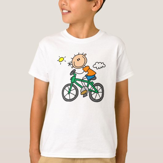 Stick Boy Riding Bicycle T-shirt (Voorkant)