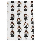 Stick Cijfer Girl met Daisies Medium Cadeauzakje (Achterkant)