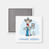 Stick Cowboy N Horse Magneet (Voorkant / Achterkant)