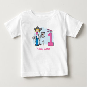 Stick Cowgirl 1st Birthday Baby T-Shirt