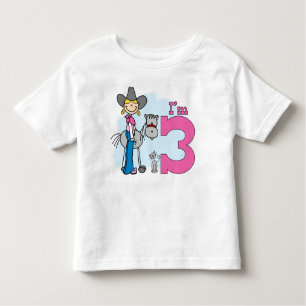 Stick Cowgirl 3rd Birthday Kinder Shirts
