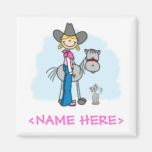 Stick Cowgirl N Horse Magneet