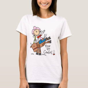 Stick Cowgirl Riding Bull Tshirts en Gifts