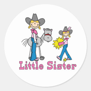 Stick Cowgirls Little Sister Classic Round Sticker