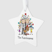 Stick Famille de 4, Ornement acrylique chien (devant)