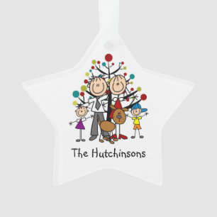 Stick Famille de 4, Ornement acrylique chien