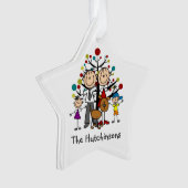 Stick Famille de 4, Ornement acrylique chien (devant)