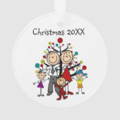 Stick Famille de 5 ornement acrylique (dos)