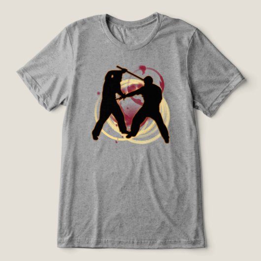stick fighting Tri-Blend shirt (Design voorkant)