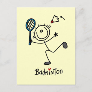 Stick Figure Badminton T-shirts and Gifts Briefkaart