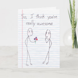 Stick Figure Boy naar Boy Valentijn Feestdagen Kaart