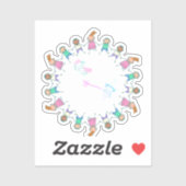 Stick Figure Cercle de sorcières Stickers pour Iph (Feuille)