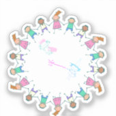 Stick Figure Cercle de sorcières Stickers pour Iph (Recto)