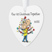 Stick Figure Couple en amour Customisé Ornament (devant)