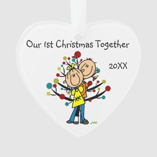 Stick Figure Couple en amour Customisé Ornament (devant)