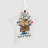 Stick Figure Couple sur l'Ornament de Fête de Banc (devant)