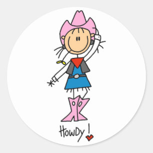 Stick Figure Cowgirl dans Sticker Casquette rose/B