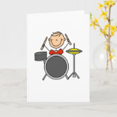 Stick Figure Drummer Kaart (Gele Bloem)