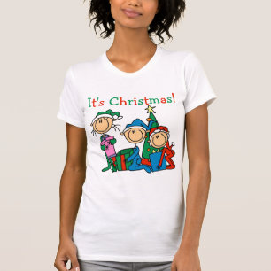 Stick Figure Enfants C'est Noël Tshirts et cadeaux