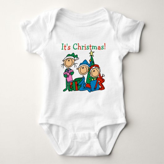 Stick Figure Enfants C'est Noël Tshirts et cadeaux (Devant)