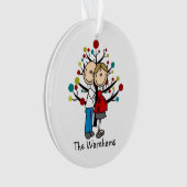 Stick Figure Expectant Couple Ornement de vacances (devant)