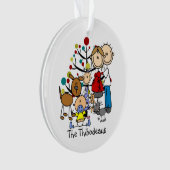 Stick Figure Famille, Chien, Chat Acrylique Orneme (devant)