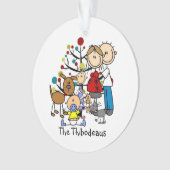 Stick Figure Famille, Chien, Chat Acrylique Orneme (devant)