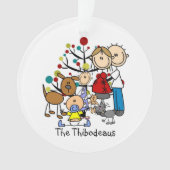 Stick Figure Famille, Chien, Chat Acrylique Orneme (devant)