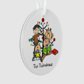 Stick Figure Famille Ornement acrylique de Noël (devant)