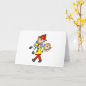 Stick Figure Firefighter Saving Lives Cartes (Fleur jaune)